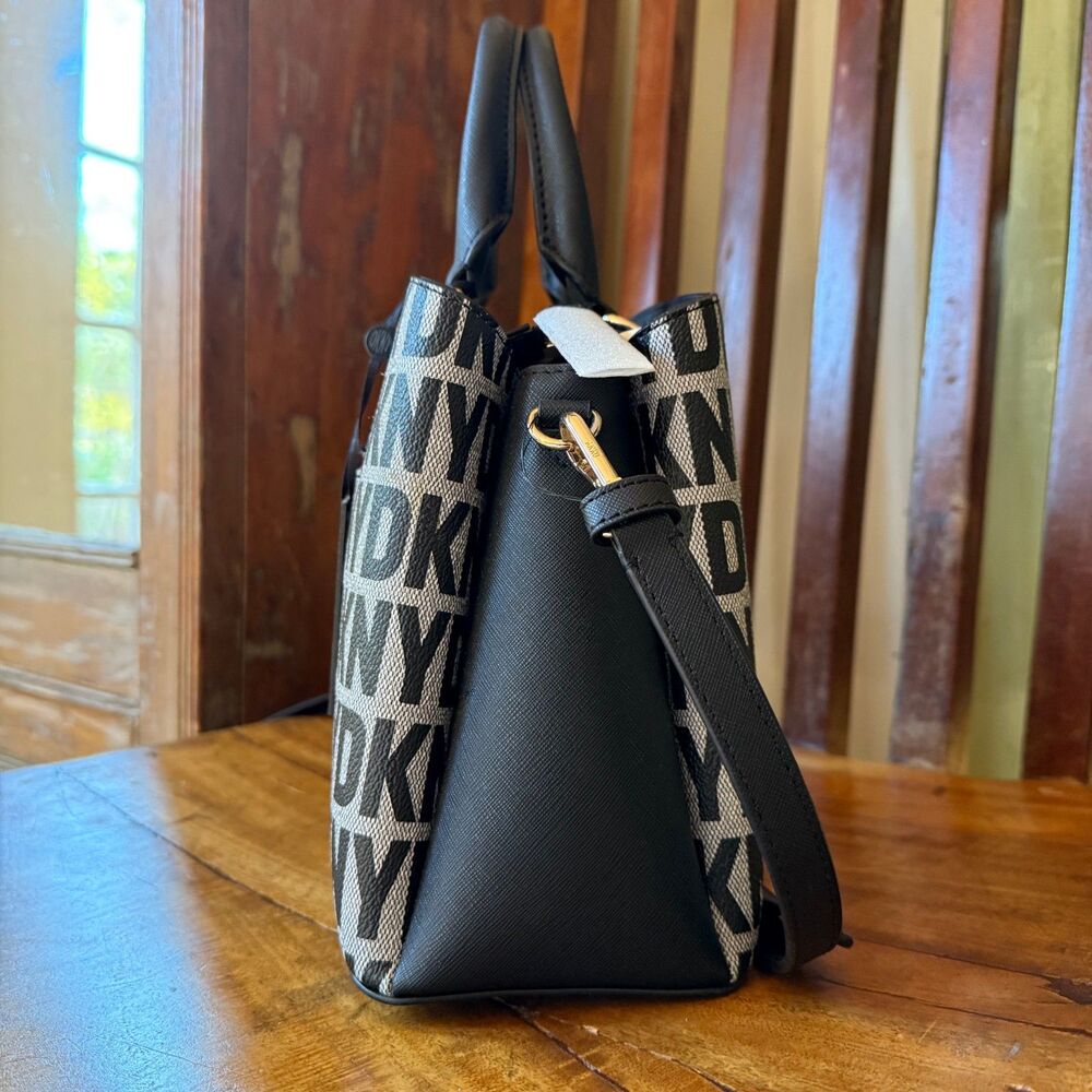 NWT DKNY Paige Satchel Crossbody Bag Black - Picture 3 of 11